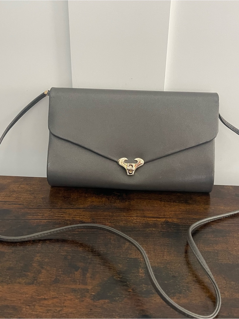 Gray Envelope Crossbody Bag